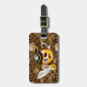 schat piratenpartij emoji bagagelabel (Voorkant verticaal)