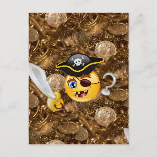 schat piratenpartij emoji briefkaart (Voorkant)