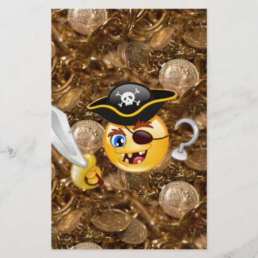 schat piratenpartij emoji briefpapier (Voorkant)