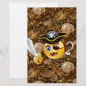 schat piratenpartij emoji briefpapier (Voorkant / Achterkant)