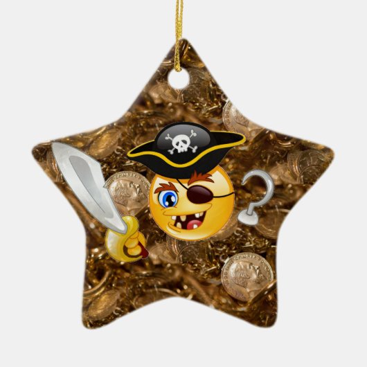 schat piratenpartij emoji keramisch ornament (Voorkant)