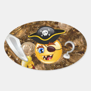 schat piratenpartij emoji ovale sticker