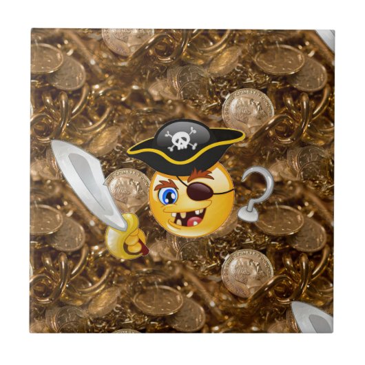 schat piratenpartij emoji tegeltje (Voorkant)