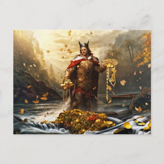 schat van de Nibelungs in de Rijn. Briefkaart (Voorkant)