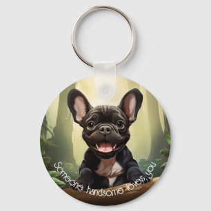 😍Schat van een Franse pup in een bos Sleutelhanger