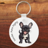 😍Schat van een Franse pup in een bos Sleutelhanger (Achterkant)