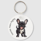 😍Schat van een Franse pup in een bos Sleutelhanger (Achterkant)