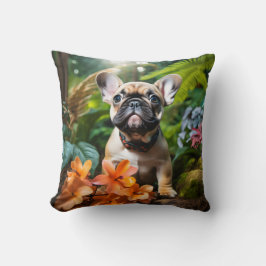 😍Schat van een Franse pup in een jungle Kussen