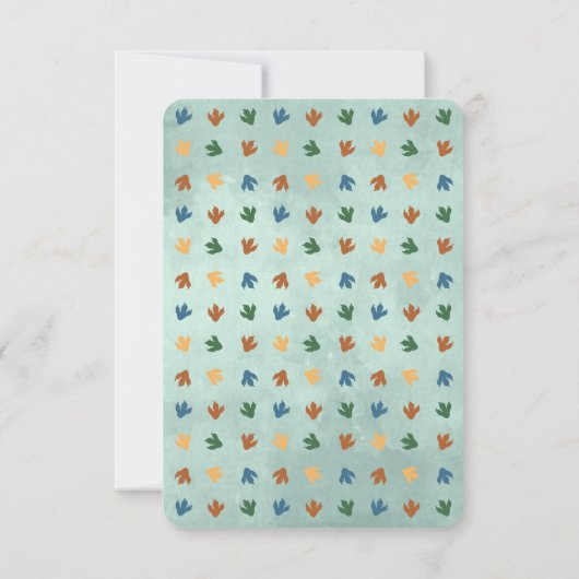 Schat van een kleine dinoboy 1e verjaardagsfeestje bedankkaart (Achterkant)