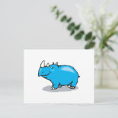schatblauwe rhino briefkaart (Staand voorkant)