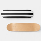 Schatbord Solid Black & White Stripe Persoonlijk Skateboard (Horizontaal)