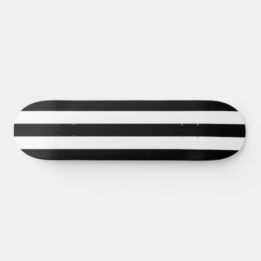 Schatbord Solid Black & White Stripe Persoonlijk Skateboard (Horizontaal)