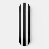Schatbord Solid Black & White Stripe Persoonlijk Skateboard (Voorkant)