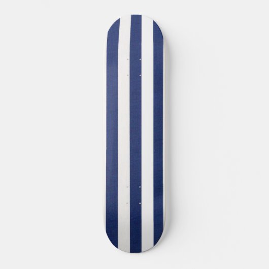 Schatbord Solid Dark Blue & White Stripe Persoonlijk Skateboard (Voorkant)