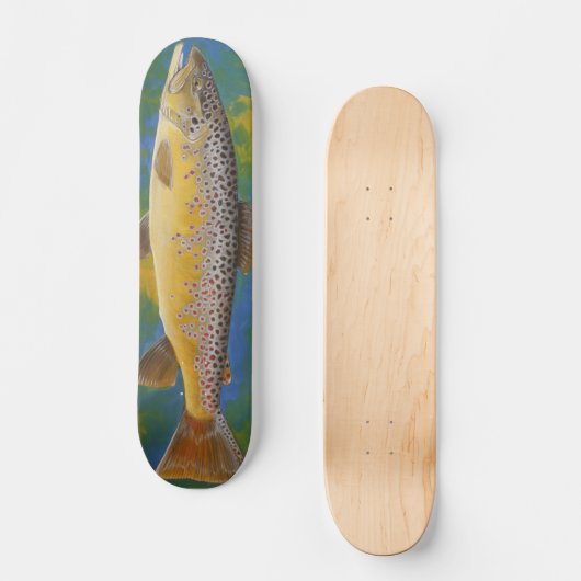 Schatbord van bruine forel skateboard (Voorkant)