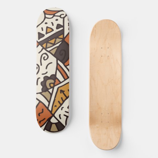 Schatbord voor bruin en beige skateboard (Voorkant)
