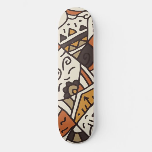 Schatbord voor bruin en beige skateboard (Voorkant)