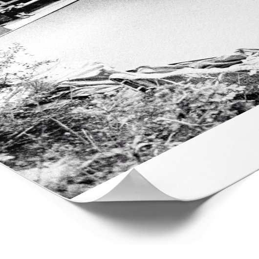 Schatbordplaat, zwart-wit afdruk poster (Hoek)