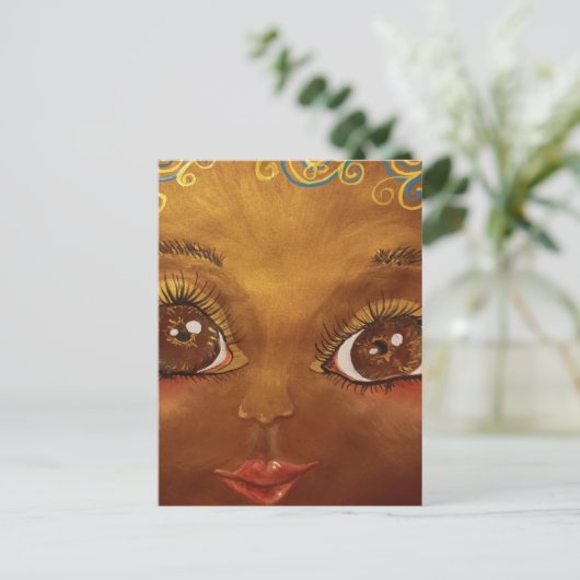 schatbruin meisje  briefkaart (Staand voorkant)