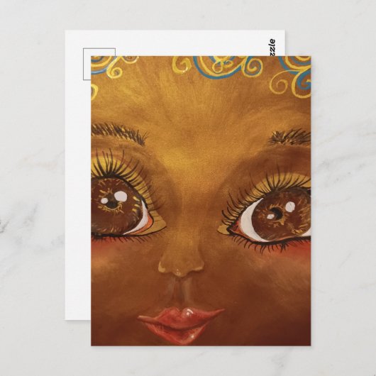 schatbruin meisje briefkaart (Voorkant / Achterkant)