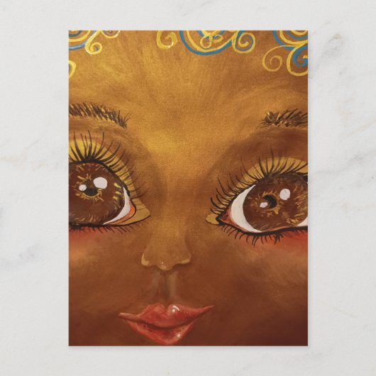 schatbruin meisje briefkaart (Voorkant)