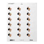 schatbruine baby koe etiket (Full Sheet)