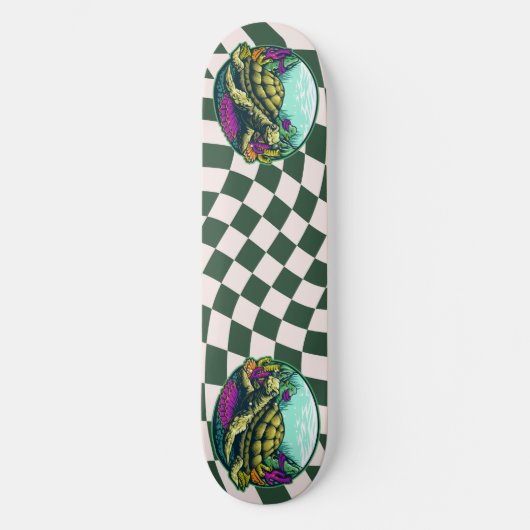 Schateboard Checkerboard Turtle Shell under Water Persoonlijk Skateboard (Voorkant)