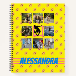 Schateboarder Smile Face Fotosjabloon Notitieboek