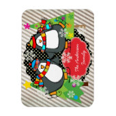 Schatende pinguïns Gepersonaliseerde Vakantie Flex Magneet (Verticaal)