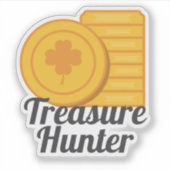 Schatjager St. Patrick's Day gouden munten Sticker (Voorkant)