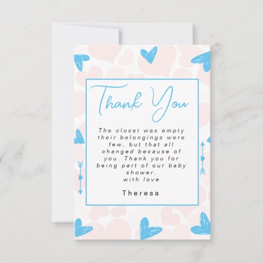 schatje | BABY SHOWER Bedankkaart (Voorkant)