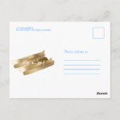 Schatje Blauw & Goud Het is een Baby shower. Briefkaart (Achterkant)