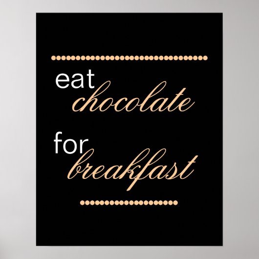 schatje chocolademarakter typografie keukenkunst poster (Voorkant)