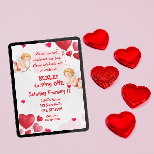 Schatje & Cupids 1e verjaardag Kaart