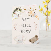 schatje dieren krijgen een goede kaart (Gele Bloem)