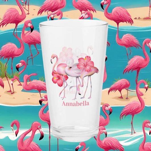 schatje flamingo voegt naam strand toe glas