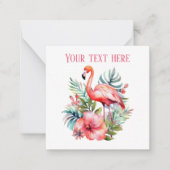 schatje flamingo voegt naam strand toe notitiekaartje (Voorkant)