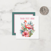 schatje flamingo voegt naam strand toe notitiekaartje (Voorkant / Achterkant in situ)