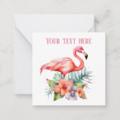 schatje flamingo voegt naam strand toe notitiekaartje (Voorkant)
