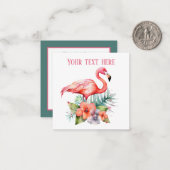 schatje flamingo voegt naam strand toe notitiekaartje (Voorkant / Achterkant in situ)