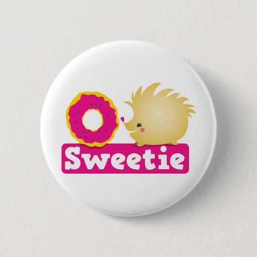 schatje HEDGEHOG Ronde Button 5,7 Cm (Voorkant)