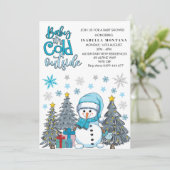 schatje het is koud buiten baby shower kaart (Staand voorkant)