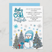 schatje het is koud buiten baby shower kaart (Voorkant / Achterkant)