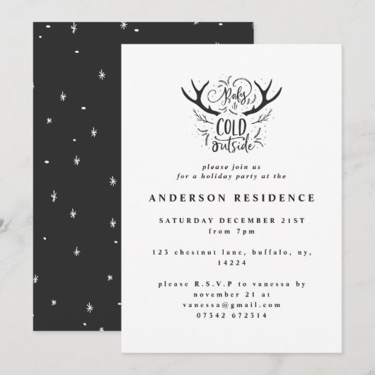 Schatje, het is koud buiten Uitnodiging voor vakan (Voorkant / Achterkant)