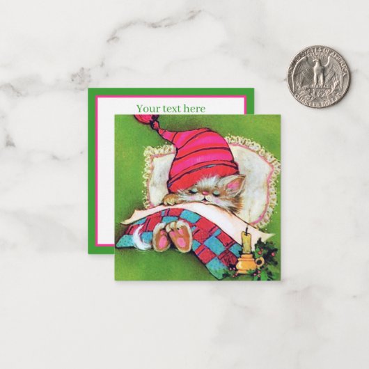 schatje kerstcadeautje met een oogje tekst toevoeg notitiekaartje (Voorkant / Achterkant in situ)