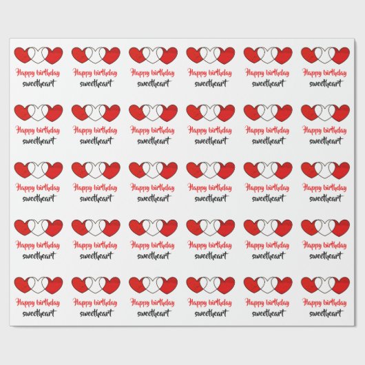 schatje met blije verjaardag inpakpapier (Vlak)