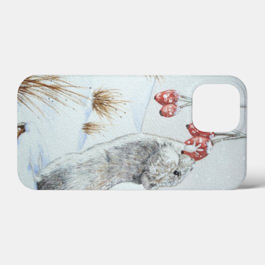 schatje muis wintersneeuwscène wild Case-Mate iPhone case (Achterkant (horizontaal))