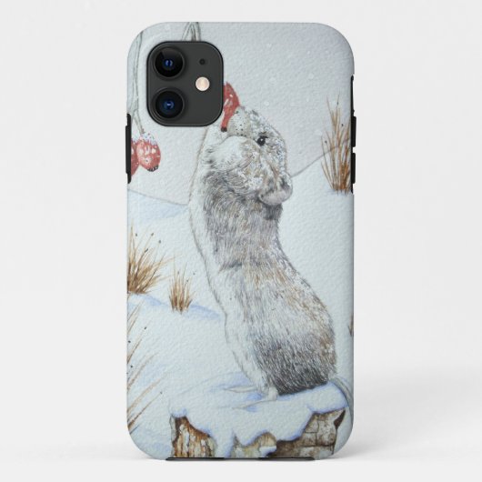 schatje muis wintersneeuwscène wild Case-Mate iPhone case (Achterkant)