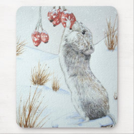 schatje muis wintersneeuwscène wild muismat