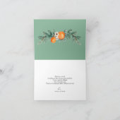 schatje | Oranje Baby shower Dank u Bedankkaart (Binnen)